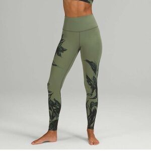 Lululemon Align High-Rise Pant 
Botanical Bloom Green Twill Multi